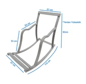 Reyo Paşa Ahşap Sallanan Sandalye Fermuarlı Kılıf, Boyun Yastıklı Dinlenme Koltuğu Yeşil thumbnail 5