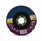 Parlatma Diski Döküm Metal Ahşap Yüzeyler İçin Pas Boya Sökücü Flap Disk Mor 115 mm thumbnail 2