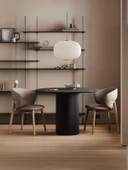 Vintage Yuvarlak Siyah Ahşap Bohem Masa 100x100 thumbnail 2