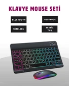 LitaeTrend Türkçe Q Klavye Düzenli RGB Kablosuz Klavye Mouse Set thumbnail 1