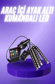 LitaeTrend Araç İçi Ayak Altı 12'li Şerit Led Işık Uzaktan Kumandalı RGB Işıklı Ses ve Müziğe Duyarlı thumbnail 1