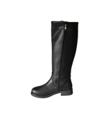 YAZKIŞ Kadın Siyah Cilt 38cm Bilek Boyu Yanı Taşlı Düz Taban Çizme thumbnail 3