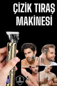 LitaeTrend Tıraş Makinesi Şarjlı Profesyonel Saç Kesme Makinesi Gold Çizik Tıraş thumbnail 2