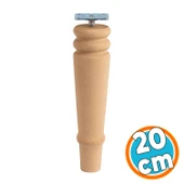 Doğal Ahşap Ayak Boyasız Ham Silindir Mobilya Koltuk Kanepe Ayağı Metal Aparat Dahil Bohem 20 cm thumbnail 1