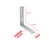 (50 ADET) Metal Köşebent 65x65x15 mm İnce L Demiri Gönye Mobilya Duvar Sabitleme Bağlantı Aparatı thumbnail 3