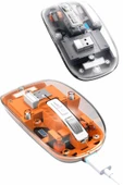 LitaeTrend Mouse Fare Kablosuz Mouse Fare Şarjlı Bluetooth Sessiz 5 Tuşlu Şeffaf thumbnail 2