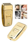 LitaeTrend Sakal Kesme Tıraş Makinesi Paslanmaz Çelik Gold Şarjlı thumbnail 3