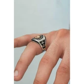 Gümüş Çapa Detaylı Pusula Erkek Yüzük T6097 thumbnail 5