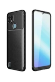 LitaeTrend Realme C21 Kılıf Auto Focus Karbon Kapak - Siyah thumbnail 1