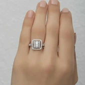 Gümüş Baget Kesim Kadın Yüzük thumbnail 4