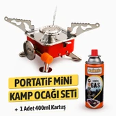 Taşınabilir Mini Tek Gözlü Portatif Kendinden Manyetolu Kamp Ocağı + 1 Adet 400ml Kartuş thumbnail 2