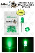 Yeşil Mantar Led Diyot Lamba 30 lu 1 Paket Yeşil 4.8 mm Mini Mantar Led Lamba Deney Bilim Proje Arduino Işığı thumbnail 1