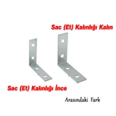 (25 ADET) Metal Köşebent 50x50x15 mm İnce L Demiri Gönye Mobilya Duvar Sabitleme Bağlantı Aparatı thumbnail 4