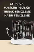 LitaeTrend Elektrikli Manikür Pedikür Seti İkili Set 12 Parça Tırnak Bakımı Törpü Protez Çıkarma thumbnail 2