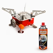 Taşınabilir Mini Tek Gözlü Portatif Kendinden Manyetolu Kamp Ocağı + 1 Adet 400ml Kartuş thumbnail 1