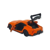 Çek Bırak Metal Küçük Arabalar 8 cm - 6411A-14 - Turuncu thumbnail 4