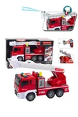 Sesli Işıklı Pilli Merdivenli Full Fonksiyon Su Püskürtme Oyuncak Eğitici İtfaiye Arabası thumbnail 1