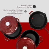 LAVA Döküm Bordo 5 Parça Set – Şıklık, Lezzet ve Gücü Bir Araya Getiren Tasarım thumbnail 6