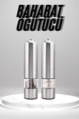 LitaeTrend Otomatik Tuz ve Karabiber Öğütücü Baharat Öğütücü Tuz Karabiber Değirmeni thumbnail 1