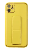 LitaeTrend iPhone 12 Kılıf Coco Deri Standlı Kapak - Sarı thumbnail 1