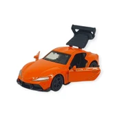 Çek Bırak Metal Küçük Arabalar 8 cm - 6411A-14 - Turuncu thumbnail 5