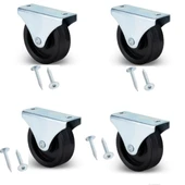Sabit Tabanlı Masa Tekeri Sehpa ve Dolap Tekeri(Teker Çapı:38mm Yükseklik:50mm) 4 Adet thumbnail 1