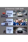 LaraThec Üç Kameralı Ön Iç Arka Araç Içi Kamera Wifi Viidure App Mpıa CC38 64GB thumbnail 5