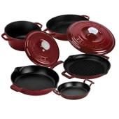 LAVA Döküm Bordo 7 Parça Set – Şıklık, Lezzet ve Gücü Bir Araya Getiren Tasarım thumbnail 2