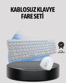 LitaeTrend Beyaz Kablosuz Klavye Fare Seti Kablosuz Fare USB Alıcı PC Uyumlu thumbnail 1