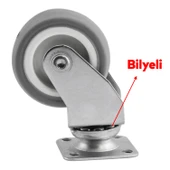 Ofis Koltuk Tekeri Vidalı Yük Taşıma Alışveriş Sepeti Mobilya Tablalı Teker 50 MM x 20 mm GRİ thumbnail 5