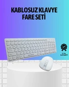 LitaeTrend Q Klavye Beyaz Klavye Ve Mouse Seti Kablosuz USB Girişli thumbnail 1