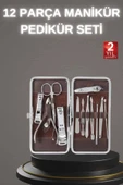 LitaeTrend 12 Parça Paslanmaz Çelik Kompakt ve Taşınabilir Manikür Makası Tırnak Makası thumbnail 1
