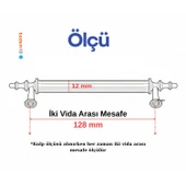 Ovacık 128 mm Gold Altın Beyaz Metal Kulp Mobilya Çekmece Dolap Kapak Kulpu Dayanıklı Kulbu Kulpları thumbnail 4