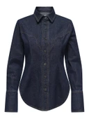 ONLY Bayan Uzun Kollu Kot Gömlek 15359156 thumbnail 4