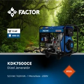 Factor KDK7500CE Dizel Jeneratör 6,9 kWA Marşlı Monofaze thumbnail 2
