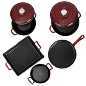 LAVA Bordo Serisi Döküm Set – Her Yemekte Şef Dokunuşu thumbnail 3