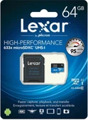 Lexar 64GB C10 A1 V30 U3  Hafıza Kartı + Adaptör thumbnail 2