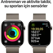 Apple Watch 10 GPS + Cellular 46 mm Natural Titanyum ve Natural Milano Loop - S/M thumbnail 2