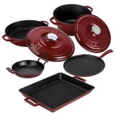 LAVA Bordo Serisi Döküm Set – Her Yemekte Şef Dokunuşu thumbnail 2