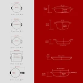 LAVA Döküm Bordo Serisi Set – Tencere, Tava, Sahan ve Izgara Bir Arada thumbnail 5