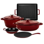 LAVA Bordo Serisi Döküm Set – Her Yemekte Şef Dokunuşu thumbnail 1