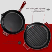LAVA Döküm Bordo Serisi Kızartma & Izgara Seti – Profesyonel Lezzetler Evinde thumbnail 4