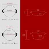 LAVA Bordo Döküm Tencere Seti – Şık Tasarım, Uzun Ömürlü Döküm Kalitesi thumbnail 5