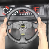 Momo Spor Yarış Direksiyonu-Ofsetsiz-Noktalı ve Kaymaz Desenli Deri 30cm thumbnail 2