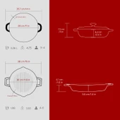 LAVA Bordo Serisi Döküm 3 Parça Set – Tencere ve Izgara ile Sofralarda Fark Yaratın thumbnail 5