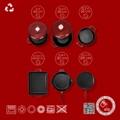 LAVA Bordo Serisi Döküm Set – Her Yemekte Şef Dokunuşu thumbnail 4