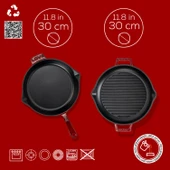 LAVA Döküm Bordo Serisi Kızartma & Izgara Seti – Profesyonel Lezzetler Evinde thumbnail 5