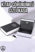LitaeTrend Büyük Boy Anahtarlı Kitap Görünümlü Gizli Kasa Çelik Kasa Altın Kasası thumbnail 1