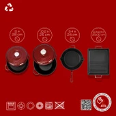 LAVA Bordo Döküm Set – Göz Alıcı Renk, Uzun Ömürlü Döküm Kalitesi thumbnail 4