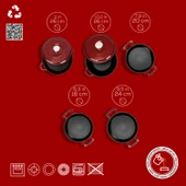 LAVA Döküm Bordo 7 Parça Tencere & Tava Seti – Göz Alıcı Renk, Eşsiz Lezzet thumbnail 4